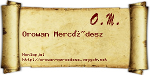 Orowan Mercédesz névjegykártya